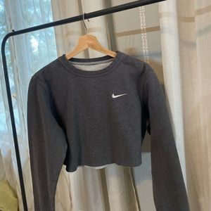 Nike Embroidered Logo Cropped Crewneck Sweatshirt